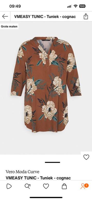 Cognac kleurige tuniek Vera Moda maat 50 ZGAN beschikbaar voor biedingen