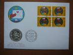 Zwitserland 20 Frank Zilver 1999 op speciale FDC met zegels, Ophalen of Verzenden, Overige landen, Losse munt, Zilver