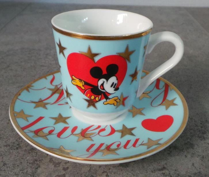Kop en schotel Mickey Mouse, Huis en Inrichting, Keuken | Servies, Zo goed als nieuw, Kop(pen) en/of Schotel(s), Overige stijlen