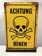 Achtung Minen! metalen bord (Old Look), Overige typen, Ophalen of Verzenden, Duitsland, Pand50
