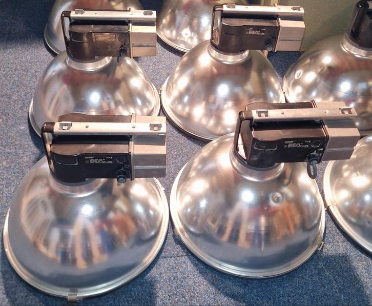 Philips vintage retro fabriekslamp, Huis en Inrichting, Lampen | Hanglampen, Gebruikt, Minder dan 50 cm, Metaal, Ophalen