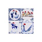 Nieuw, Heinen Delfts Blauw, set (4) KERST onderzetters, Ophalen of Verzenden, Industrieweg 7, 3881LB Putten, Info@heinendelftsblauw.nl