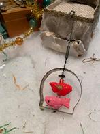 #kerst Antieke Kerstbal Blik Celluloid, Gebruikt, T, Ophalen of Verzenden, N
