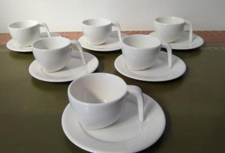 6 design kop en schotels van Arabia Finland - serie Ego, Huis en Inrichting, Keuken | Servies, Zo goed als nieuw, Kop(pen) en/of Schotel(s)