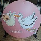 Geboortebord, Ooievaar Roze, Kinderen en Baby's, Kraamcadeaus en Geboorteborden, Ophalen, Gebruikt, Geboortebord