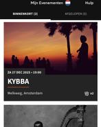 Kybba melkweg 27dec 19:00 2x, Tickets en Kaartjes, Evenementen en Festivals, Twee personen