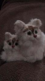 Vintage poes met kitten, konijnenbont, Ophalen of Verzenden