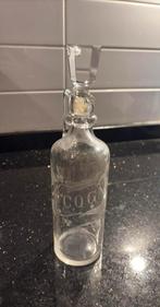 Antiek Cognac decanter fles met Stop geëtst gegraveerd, Antiek en Kunst, Ophalen of Verzenden