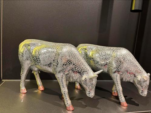 CowParade koe Mira Moo silver 2 stuks, Antiek en Kunst, Kunst | Designobjecten, Ophalen of Verzenden