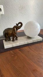 Art deco lamp bronse olifant op marmer, Ophalen of Verzenden