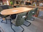 6 Nieuwe Armleuning stoelen, Olijf, Mischa H&H + greep, Huis en Inrichting, Stoelen, Ophalen, Nieuw, Metaal, Vijf, Zes of meer stoelen