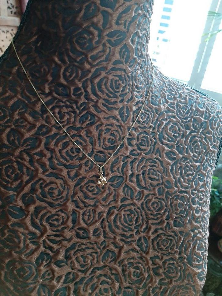 NIEUW!Mooie Merkaba hanger+ketting/14 Krt goud verguld, Sieraden, Tassen en Uiterlijk, Kettingen, Nieuw, Goud, Goud, Met hanger