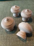 grenen meubelknoppen onbewerkt 4x, Doe-het-zelf en Verbouw, Hang- en Sluitwerk, Ophalen of Verzenden, Nieuw, Overige materialen
