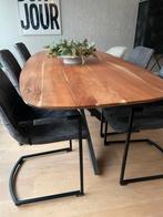 Eetkamertafel met metalen kruispoot (optioneel: stoelen), Huis en Inrichting, Ophalen, Gebruikt, 100 tot 150 cm, Vier personen