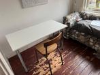 Galant Bureau Ikea Wit 60x120, Huis en Inrichting, Bureaus, Ophalen, In hoogte verstelbaar, Gebruikt, Bureau