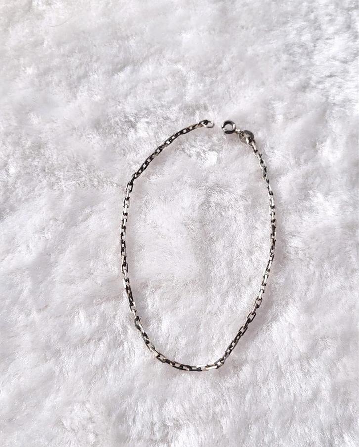Zilveren Armband - Fijne Schakel, Sieraden, Tassen en Uiterlijk, Armbanden, Zo goed als nieuw, Zilver, Zilver, Ophalen of Verzenden