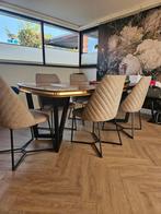 Keukentafel met 6 stoelen mooi modern styl, Zo goed als nieuw, Ophalen