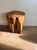 Boomstam bijzettafel teakhout, Ophalen, Minder dan 45 cm, Minder dan 55 cm, Rond