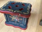 Houten stoof, voetenwarmer met bloemmotieven, Antiek en Kunst, Ophalen