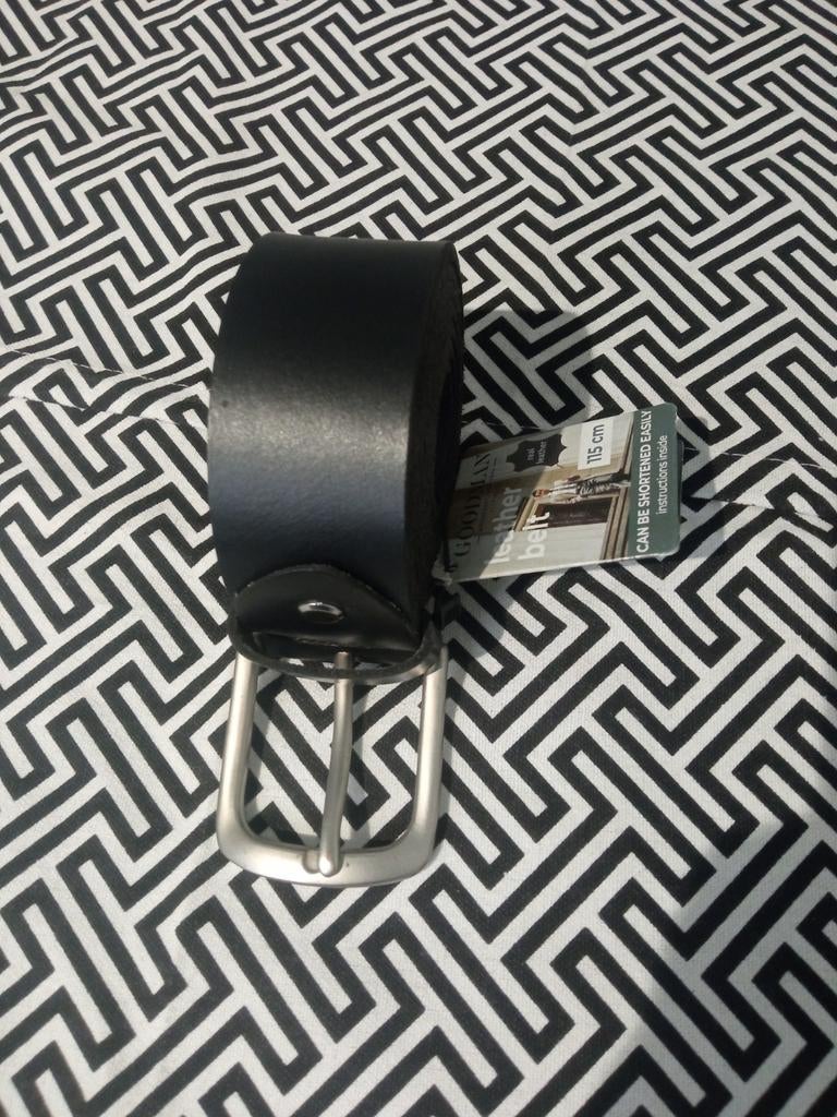 Brede heren riem leer 115 cm nieuw zwart, Verzenden, Nieuw, 115 cm of meer, Echt leder