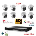 8MP Hikvision Hybrid ColorVu 3.0 IP PoE set (met 10TB HDD), Ophalen of Verzenden, Nieuw, Buitencamera