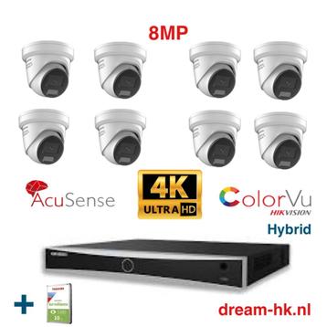 8MP Hikvision Hybrid ColorVu 3.0 IP PoE set (met 10TB HDD) beschikbaar voor biedingen