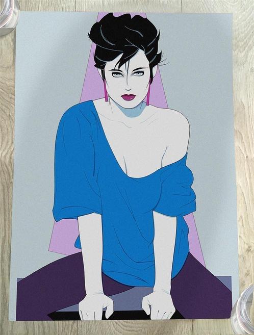 Grote PATRICK NAGEL pop art kunst Poster, Antiek en Kunst, Kunst | Overige Kunst, Verzenden
