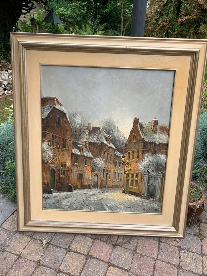Pie Wilhelmus, ‘Winters Maastricht’, Antiek en Kunst, Kunst | Schilderijen | Klassiek, Ophalen of Verzenden