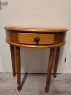 Half ronde grenen side table, Ophalen, 25 tot 50 cm, Rechthoekig, 50 tot 100 cm