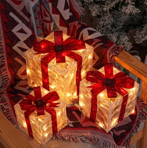 Kerstverlichting - kerstdecoratie- verlichte cadeau’s, Diversen, Kerst, Nieuw, Ophalen of Verzenden
