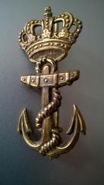 Baret anker Korps Mariniers 60 - 70-er jaren Messing, Verzenden, Marine, Nederland, Embleem of Badge