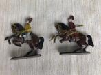 Antiek speelgoed, twee ruiters te paard, Frans, miniaturen, Verzenden