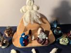 Kerststal met handgemaakte figuren 19 stuks, Antiek en Kunst, Ophalen of Verzenden