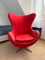 Egg chair, Fritz Hansen, rood., Huis en Inrichting, Ophalen, Gebruikt, Stof, Design
