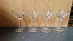 5 klein borrelglaasjes geslepen glas antiek, Antiek en Kunst, Ophalen of Verzenden