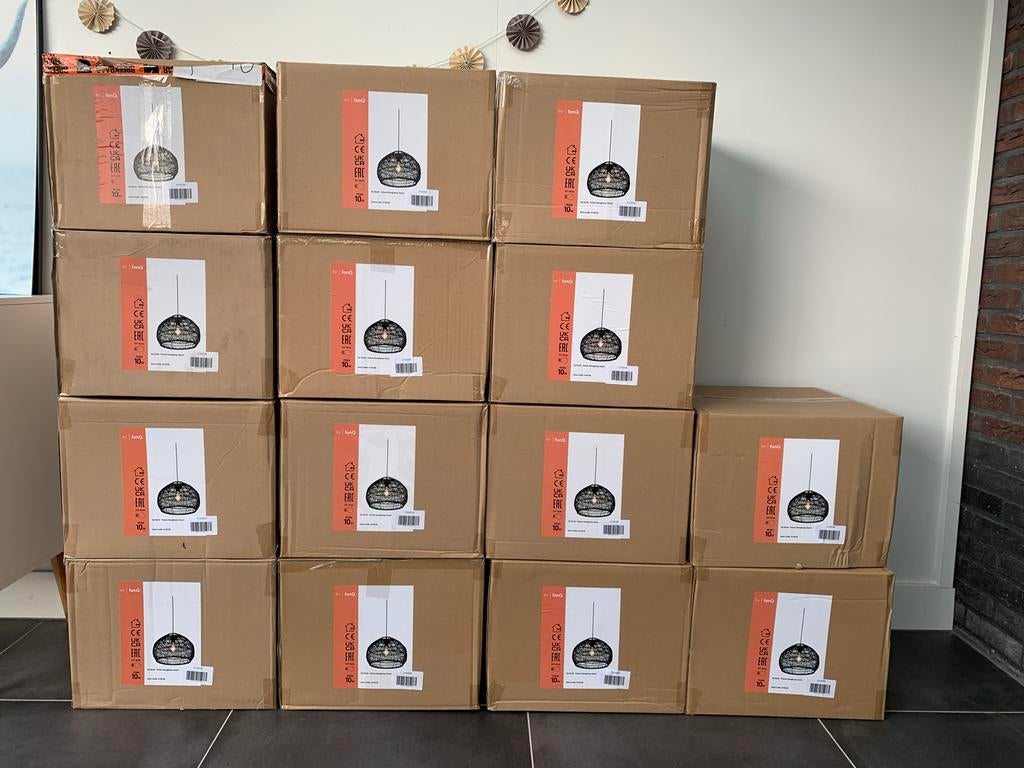 Partij by Fonq Tulum Hanglampen - Nieuw in Doos!, Ophalen, Nieuw, Metaal, Minder dan 50 cm