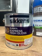 Nieuw! 2.5 L sikkens rubbol express high gloss RAL 6005, Doe-het-zelf en Verbouw, Verf, Beits en Lak, Minder dan 5 liter, Ophalen of Verzenden