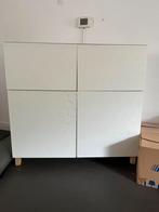 Ikea Besta kast met glas bovenblad., Ophalen, Gebruikt, 100 tot 150 cm, Glas