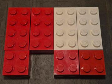 LEGO opbergboxen – 4 groot & 3 klein – rood/wit beschikbaar voor biedingen