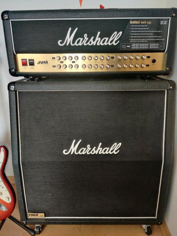 Marshall JVM410H + 1960A Lead cabinet + footcontroller, Muziek en Instrumenten, Versterkers | Bas en Gitaar, Zo goed als nieuw