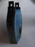 Handgemaakte keramieke vaas Kleur blauw met grijs Sierobject, Blauw, Aardewerk of Porselein, Nieuw, Ophalen of Verzenden