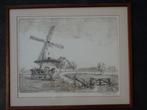 Ets zicht op Ravenstein, molen paard en wagen A. van Woensel, Verzenden
