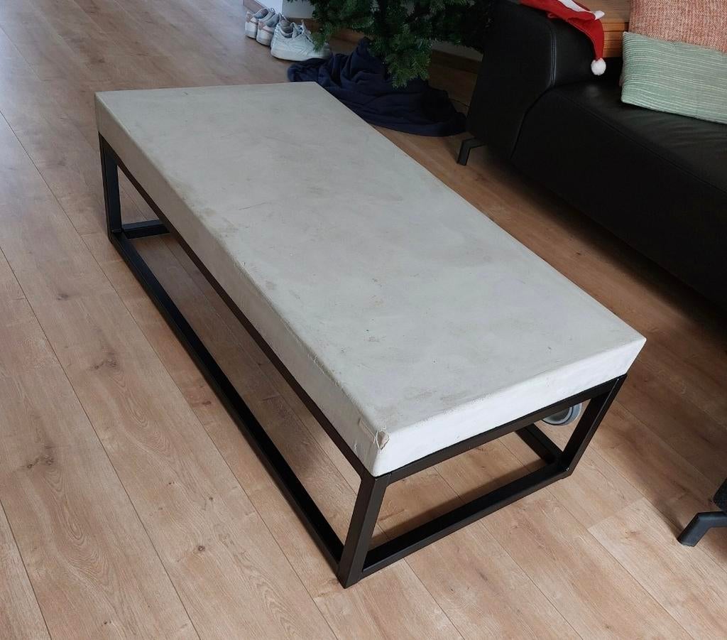 Salon tafel beton 60x120, Ophalen, 100 tot 150 cm, 50 tot 100 cm, Zo goed als nieuw