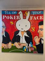 Groot Canvas Schilderij - Poker Konijn, Ophalen of Verzenden