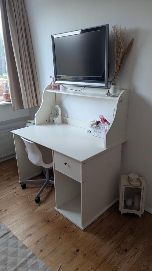 Multifunctioneel wit bureau, Huis en Inrichting, Bureaus, Gebruikt, Bureau, Ophalen
