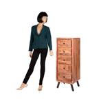 Mango Houten Ladekast Hoge Nachtkast van Manghout, Minder dan 50 cm, Info@dehanzeherten.nl, 5 laden of meer, 100 tot 150 cm