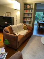 Prachtige cognac leren bank (3 zits), Huis en Inrichting, Ophalen, Driepersoons, Zo goed als nieuw, Rechte bank