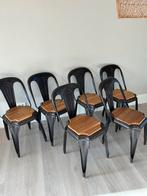 6 fibrocit stoelen, Ophalen, Gebruikt, Hout, Industrieel