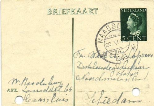 W. Roodenburg, Maassluis - 05.1946 - briefkaart, Postzegels en Munten, Brieven en Enveloppen | Nederland, Briefkaart, Ophalen of Verzenden