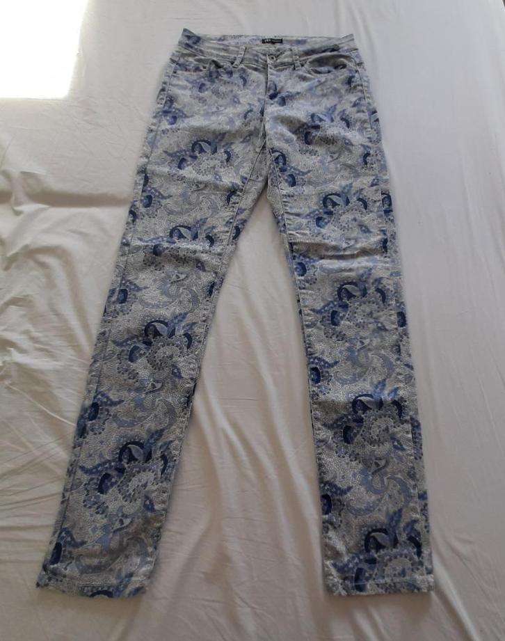 Blauw met witte broek, maat 40, DIDI, Kleding | Dames, Broeken en Pantalons, Zo goed als nieuw, Maat 38/40 (M), Blauw, Lang, Ophalen of Verzenden